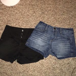 Black high waisted and denim shorts